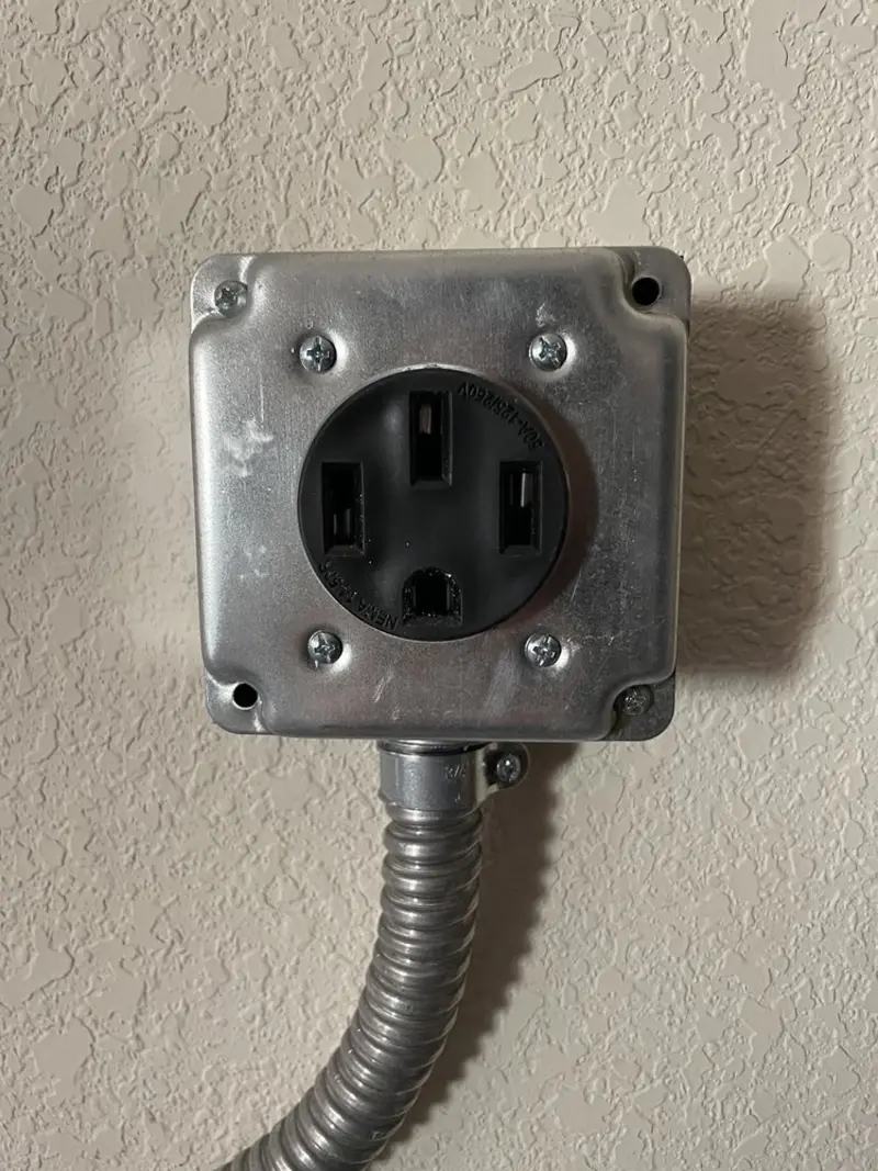 NEMA 14-50 outlet installed for Smart Home Electrical in Dry Run